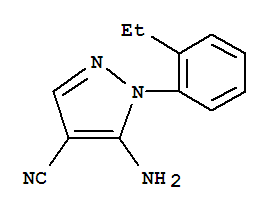 Structure of 1H-Pyrazole-4-carbonitrile,5-amino-1-(2-ethylphenyl)-