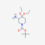 3-Amino-4,4-diethoxypiperidine-1-carboxylic acid tert-butyl ester结构式
