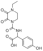 D-(-)-4-乙基-2,3-二氧-1-哌嗪酰胺基对羟基苯乙酸结构式