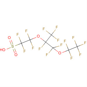 Structure of Ethanesulfonic acid,2-[1-[difluoro(pentafluoroethoxy)methyl]-1,2,2,2-tetrafluoroethoxy]-1,1,2,2-tetrafluoro-