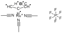 Structure of Tris(acetonitrile)cyclopentadienylruthenium(II) hexafluorophosphate