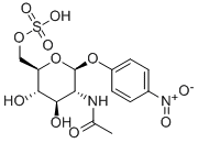 4-硝基苯基 2-乙酰氨基-2-脱氧-6-磺基-BETA-D-吡喃葡萄糖苷结构式