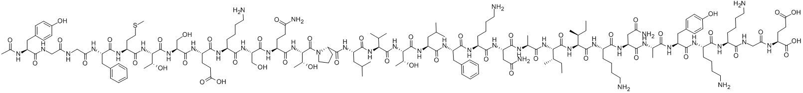Structure of N-AC-BETA-ENDORPHIN HUMAN