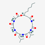 L-ALANINE,N-(3-HYDROXY-1-OXONONYL)GLYCYL-L-VALYL-D-LEUCYL-L-ALANYL-,(5->1)-LACTONE 5结构式