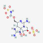 (3aS,10aS)-3aα,4,9,10-Tetrahydro-2,6-diamino-4α-[[(sulfoaminocarbonyl)oxy]methyl]-1H,8H-pyrrolo[1,2-c]purine-9β,10,10-triol 9-sulfate结构式