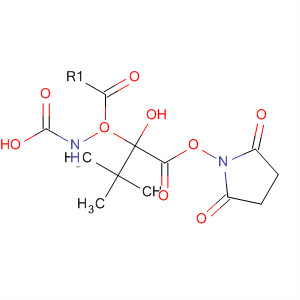 Structure of Carbamic acid, [2-[(2,5-dioxo-1-pyrrolidinyl)oxy]-2-oxoethoxy]-,1,1-dimethylethyl ester