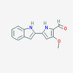 Structure of 1H-PYRROLE-2-CARBOXALDEHYDE, 5-(1H-INDOL-2-YL)-3-METHOXY-