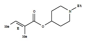 Chemical structure of 2-Butenoic acid,2-methyl-, 1-ethyl-4-piperidinyl ester, (2E)-