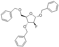 Structure of BENZYL-3,5-DI-O-BENZYL-2-DEOXY-2-FLUORO-ALPHA-D-ARABINOFURANOSIDE