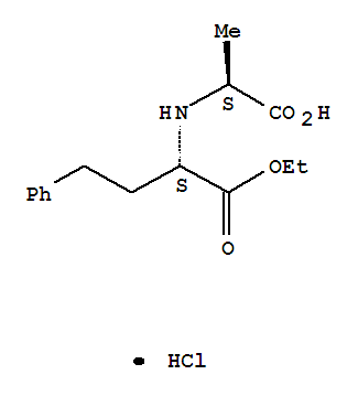 Structure of Benzenebutanoicacid, a-[(1-carboxyethyl)amino]-, monoethylester, hydrochloride, [S-(R*,R*)]-