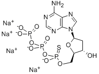 Structure of 2-DEOXYADENOSINE-5-O-(1-THIOTRIPHOSPHATE), SP-ISOMER SODIUM SALT