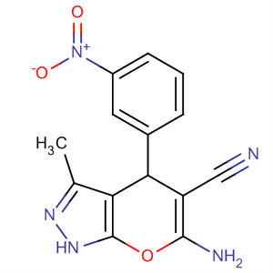 Pyrano[2,3-c]pyrazole-5-carbonitrile,6-amino-1,4-dihydro-3-methyl-4-(3-nitrophenyl)-结构式