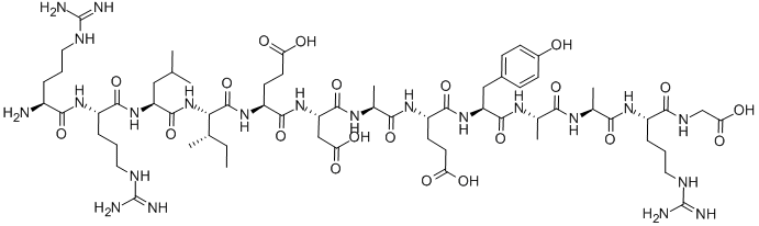 Structure of H-ARG-ARG-LEU-ILE-GLU-ASP-ALA-GLU-TYR-ALA-ALA-ARG-GLY-OH