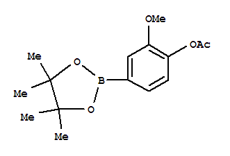 Structure of 2-METHOXY-4-(4,4,5,5-TETRAMETHYL-1,3,2-DIOXABOROLAN-2-YL)PHENYL ACETATE