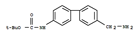 Structure of tert-butyl N-[4-[4-(aminomethyl)phenyl]phenyl]carbamate