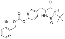 N-叔丁氧羰基-O-(2-溴苄氧羰基)-D-酪氨酸结构式