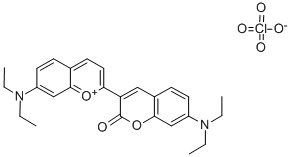 Structure of 7-DIETHYLAMINO-2-(7-DIETHYLAMINO-2-OXOCHROMAN-3-YL)CHROMYLIUM PERCHLORATE