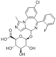 4-羟基咪哒唑伦B-D-葡(萄)糖苷酸结构式