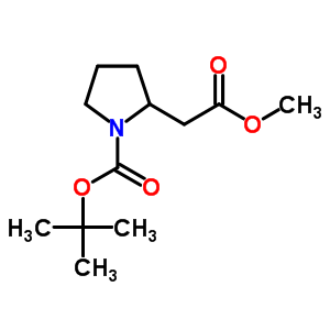 N-Boc-pyrrolidin-2-yl-acetic acid methyl ester结构式