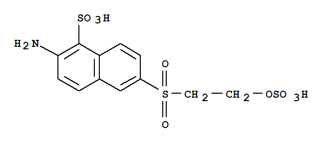 6-beta-乙基砜基硫酸酯-2-萘胺-1-磺酸结构式