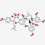 Structure of 11H-Benzofuro[3,2-b][1]benzopyran-11-one,2- [6-(2,4-dihydroxybenzoyl)-5-(2,4-dihydroxyphenyl)- 3-methyl-2-cyclohexen-1-yl]-5a,- 10a-dihydro-1,3,5a,8-tetrahydroxy-10a-(3- methyl-2-butenyl)-