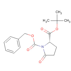 Structure of 1,2-Pyrrolidinedicarboxylic acid, 5-oxo-, 2-(1,1-dimethylethyl)1-(phenylmethyl) ester, (S)-