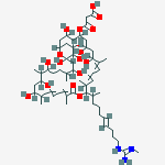 Structure of 2,3-Didehydro-35-de[11-[[imino(methylamino)methyl]amino]-1,3-dimethyl-7-undecenyl]-28-demethyl-3-deoxy-35-[9-[[imino(methylamino)methyl]amino]-1-methyl-5-nonenyl]-30-methylscopafungin