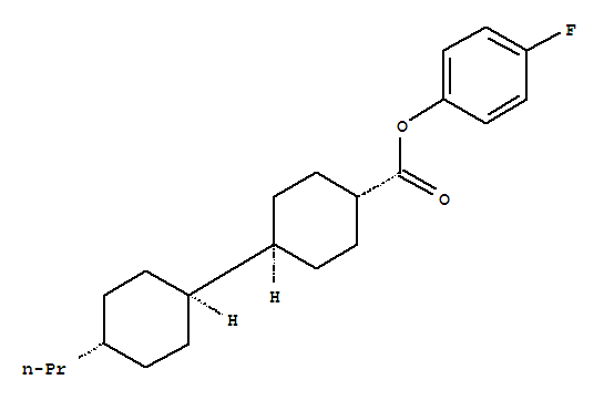 反,反-4-氟苯基 4'-n-丙基双环己基-4-甲酸酯结构式