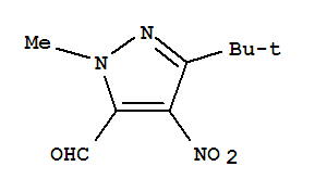 Structure of 1H-Pyrazole-5-carboxaldehyde,3-(1,1-dimethylethyl)-1-methyl-4-nitro-