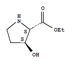 Structure of L-Proline, 3-hydroxy-,ethyl ester, (3S)-