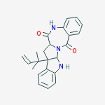 Structure of [5aR,(+)]-14aβ-(1,1-Dimethyl-2-propenyl)-5aβ,13aα,14,14a-tetrahydroindolo[3,2:4,5]pyrrolo[2,1-c][1,4]benzodiazepine-7,13(5H,12H)-dione