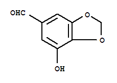 Structure of 7-HYDROXY-1,3-BENZODIOXOLE-5-CARBOXALDEHYDE