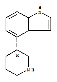 Structure of 1H-Indole, 4-(3-piperidinyl)-, (R)-