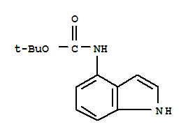 (1H-吲哚-4-基)-氨基甲酸叔丁酯结构式