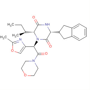 Morpholine,4-[(2R)-[(3R,6R)-3-(2,3-dihydro-1H-inden-2-yl)-6-[(1S)-1-methylpropyl]-2,5-dioxo-1-piperazinyl](2-methyl-4-oxazolyl)acetyl]-结构式