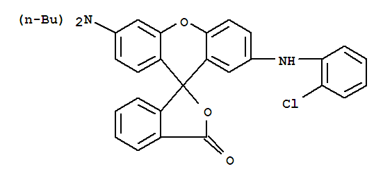 Structure of 2-(2-CHLOROANILINO)-6-(DIBUTYLAMINO)FLUORAN