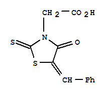 Structure of [(5Z)-5-benzylidene-4-oxo-2-thioxo-1,3-thiazolidin-3-yl]acetic acid(SALTDATA: FREE)