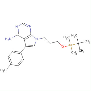 Structure of 7H-Pyrrolo[2,3-d]pyrimidin-4-amine,7-[3-[[(1,1-dimethylethyl)dimethylsilyl]oxy]propyl]-5-(4-methylphenyl)-
