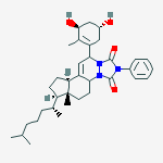Structure of (6aR,7R,9aR)-11-((3S,5R)-3,5-dihydroxy-2-methylcyclohex-1-en-1-yl)-6a-methyl-7-((R)-6-methylheptan-2-yl)-2-phenyl-4a,5,6,6a,7,8,9,9a-octahydrocyclopenta[f][1,2,4]triazolo[1,2-a]cinnoline-1,3(2H,11H)-dione