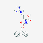 (2S)-5-[[(E)-N,N'-dimethylcarbamimidoyl]amino]-2-(9H-fluoren-9-ylmethoxycarbonylamino)pentanoic acid结构式