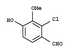 Structure of 2-chloro-4-hydroxy-3-methoxy-benzaldehyde