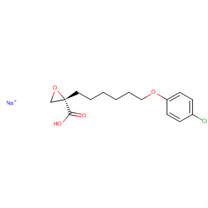 Structure of Oxiranecarboxylic acid, 2-[6-(4-chlorophenoxy)hexyl]-, sodium salt,(2S)-