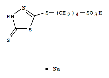 Structure of 2-MERCAPTO-5-(4-SULFOBUTYL)THIO-1,3,4-THIADIAZOLE SODIUM SALT