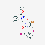 Structure of {2-[5-BROMO-3-(2-FLUORO-6-TRIFLUORO METHYL-BENZYL)-4-METHYL-2,6-DIOXO-3,6-DIHYDRO-2H-PYRIMIDIN-1-YL]-1-PHENYL-ETHYL}-CARBAMIC ACID TERT-BUTYL ESTER