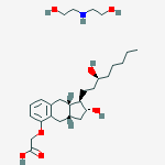 Structure of 2-[[(1r,2r,3as,9as)-2-hydroxy-1-[(3s)-3-hydroxyoctyl]-2,3,3a,4,9,9a-hexahydro-1h-cyclopenta[g]naphthalen-5-yl]oxy]acetic Acid;2-(2-hydroxyethylamino)ethanol