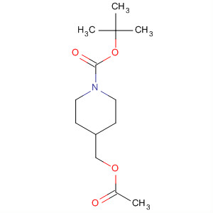 Structure of 1-Piperidinecarboxylic acid, 4-[(acetyloxy)methyl]-, 1,1-dimethylethylester