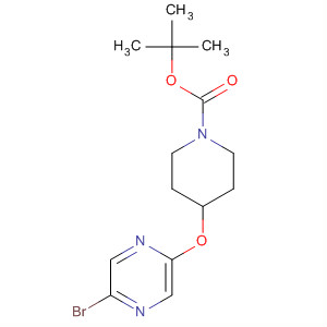 Structure of 1-Piperidinecarboxylic acid, 4-[(5-bromopyrazinyl)oxy]-,1,1-dimethylethyl ester