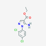 ethyl 5-amino-1-(2,4-dichlorophenyl)pyrazole-4-carboxylate结构式