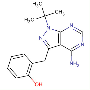 Structure of Phenol,2-[[4-amino-1-(1,1-dimethylethyl)-1H-pyrazolo[3,4-d]pyrimidin-3-yl]methyl]-