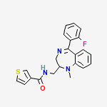 Structure of N-[[5-(2-fluorophenyl)-2,3-dihydro-1-methyl-1H-1,4-benzodiazepin-2-yl]methyl]thiophene-3-carboxamide